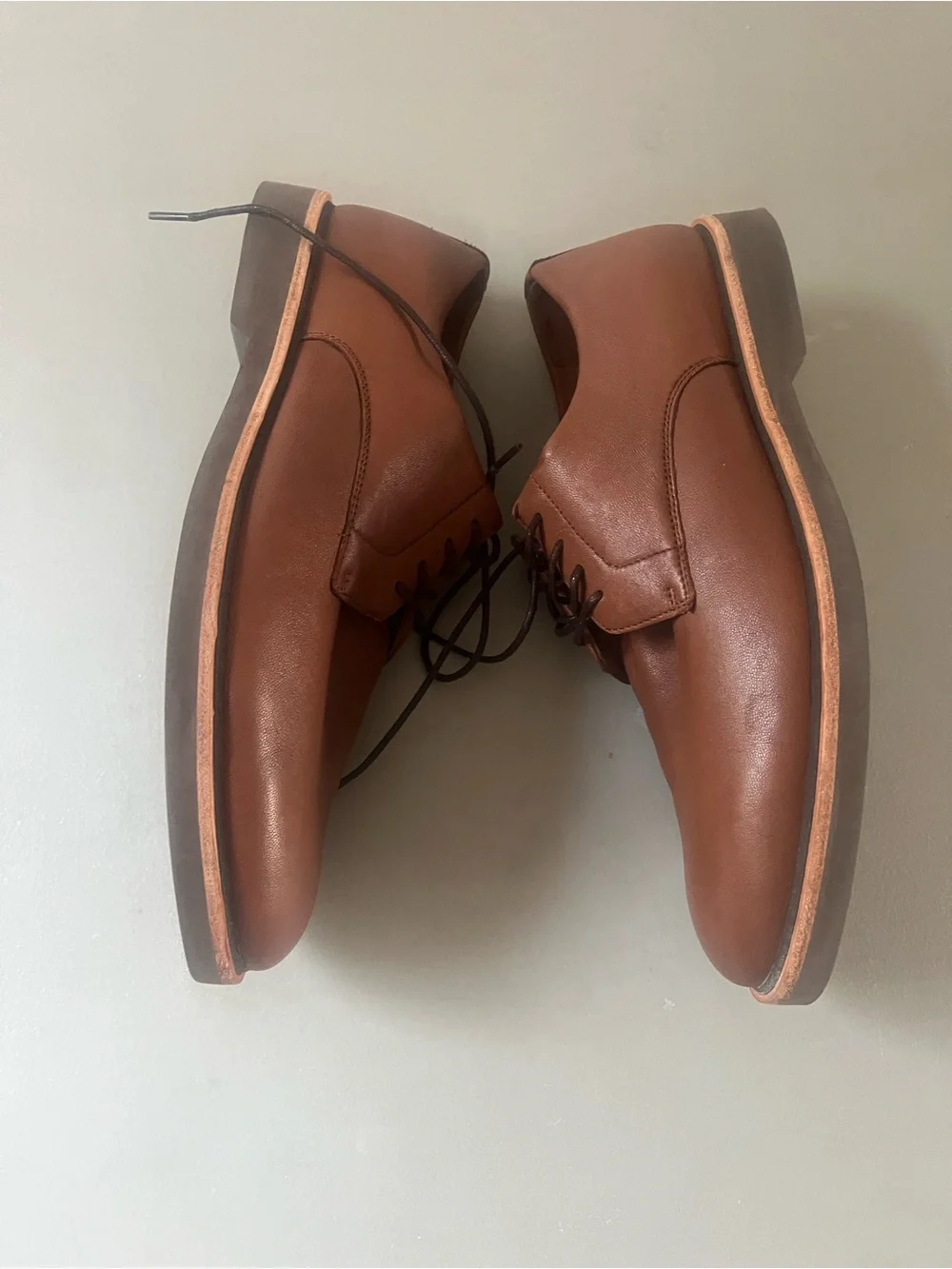 gentle souls Men's Tan Brown Leather Derby Oxfords